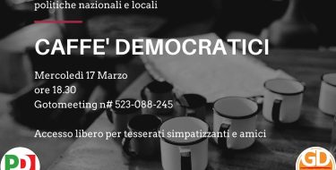 17/03 ore 18,30 – ???????? CAFFE’ DEMOCRATICI ???????? “Enrico Letta nuovo Segretario del Partito Democratico ”