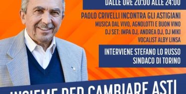 Amministrative 2022 – Asti. Festa di chiusura con il candidato sindaco Paolo Crivelli (10 giugno)