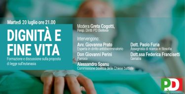 20/7-  Dignità e fine vita – Formazione e discussione sulla proposta di legge su eutanasia