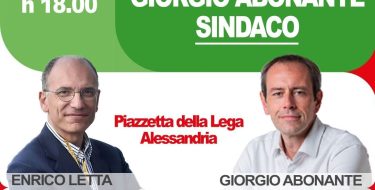 giovedì 26 maggio – Enrico Letta incontra il candidato Sindaco per Alessandria Giorgio Abonante