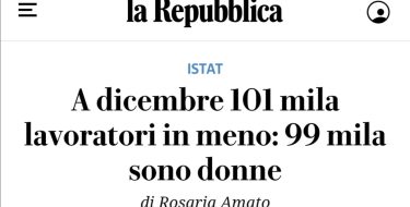 L’occupazione femminile è un’emergenza nazionale.