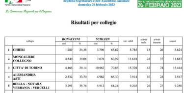 Primarie 2023 – I risultati (ufficiosi) nel collegi del Piemonte