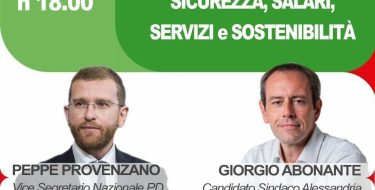 Peppe Provenzano incontra il candidato sindaco di Alessandria Giorgio Abonante (4 giugno h 18)