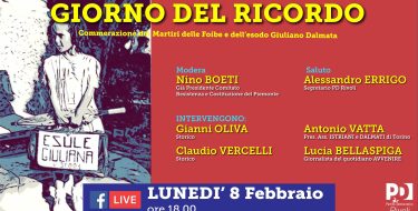 08/02 – Ore 18,00 – Giorno del Ricordo (PD Rivoli)