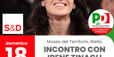 Incontro con l’europarlamentare e vicesegretaria PD Irene Tinagli (18 settembre h 21 a Biella)