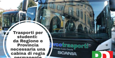 PD VCO. Trasporti per gli studenti: da Regione e Provincia necessaria una cabina di regia permanente